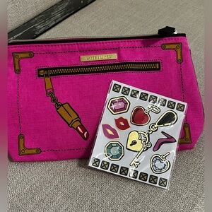 Estee Lauder Hot Pink Cosmetic Pouch with Lipstick Graphic NWOT